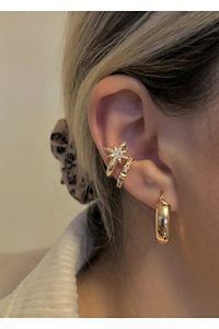 2'li Gold Renk Kuzey Yıldızı Earcuff
