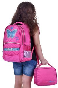 Yeni Sezon Anaokulu Ve Ilkokul Beslenmeli Su Geçirmez Kız Çocuk Okul Çantası - Pembe