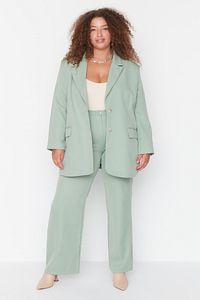 Große Größen in Hose - Grün - Wide Leg