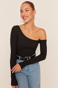 Bluse - Schwarz - Slim Fit