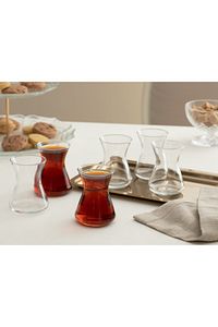 Düz Cam 6'l�� Çay Bardağı 125 Ml
