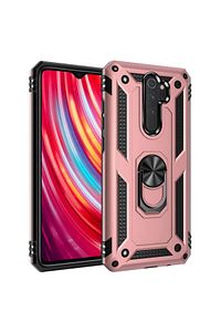 Microsonic Redmi Note 8 Pro Kılıf Military Ring Holder Rose Gold