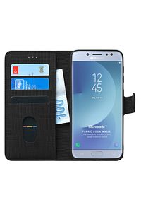 Microsonic Galaxy J7 Pro Kılıf Fabric Book Wallet Siyah