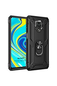 Microsonic Redmi Note 9 Pro Kılıf Military Ring Holder Siyah