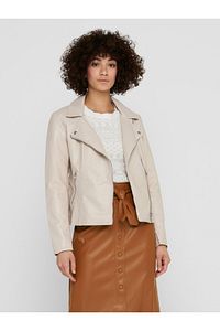 Melisa Faux Leather Biker Cc Otw Kadın Bej Mont 15205625-06