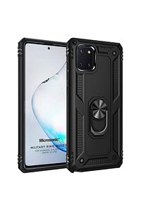 Microsonic Galaxy Note 10 Lite Kılıf Military Ring Holder Siyah