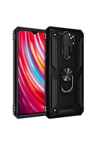 Microsonic Redmi Note 8 Pro Kılıf Military Ring Holder Siyah