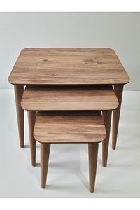 Dikdörtgen Zigon Sehpa 3 Lü Atlantik Çam Mdf