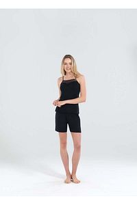 Kadın Siyah Şort Pijama Takımı 50165