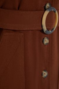 Trendyol Collection-Braunes, detailliertes Webkleid mit Krawatte TWOAW20EL1156 8