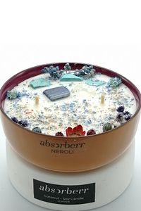 Vibrant Safran 250 Ml/firuze+lapis Enerji Taşlı /soya-coconut Mumu/neroli (afrika Portakal Çiçeği)