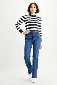 Kadın Mavi Ribcage Bootcut Yüksek Bel Jean