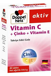 Aktiv Vitamin C+çinko+vitamin E 40 Tablet Skt:06/2023