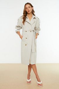 Trenchcoat - Grau - Zweireihig