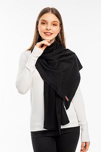 Siyah Saf Pamuk Triko Atkı Şal 45x180
