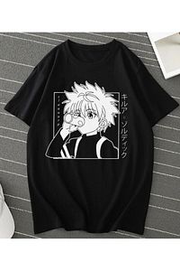 Unisex Siyah AKawaii Hunter Xnime T-shirt