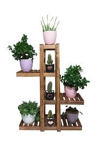 Doğal Ahşap Dekoratif Balkon Bahçe Çiçeklik Saksı Standı Saksılık 90 cm X 65 cm