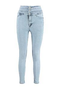 Trendyol Collection-Hellblaue Skinny Jeans mit superhoher Taille und detailliertem Bund TWOSS21JE0091 7