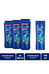 Erkek Şampuan 600 ml X3 + 180 ml