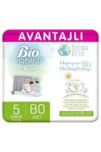 Bio Natural Avantajlı Bebek Bezi 5 Numara Junior 80 Adet