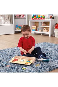 Melissa & Doug-Wooden Teddy Bear Family - Change Texture Dress Up Puzzle - 45 Pieces 2