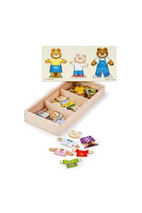 Melissa & Doug-Wooden Teddy Bear Family - Change Texture Dress Up Puzzle - 45 Pieces 4