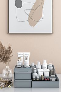 Elegance Kozmetik Ve Makyaj Düzenleme Kutusu Organizer Gri