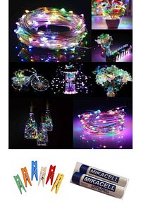 5 Metre Peri Led Rgb Renk + 25 Küçük Mandal Ve 2 Adet Pil