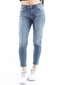 Kadın Denim Slim Fit Koyu Mavi Pantolon