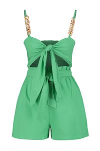 Trendyol Collection-Blusen-Shorts-Set aus 100 % Baumwolle mit gewebten Accessoires in tropischem Grün TBESS23AU00073 7