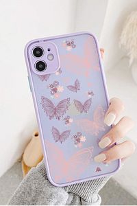 iPhone 11 Uyumlu Lila Hux Butterfly Kelebek Tasarımlı Telefon Kılıfı
