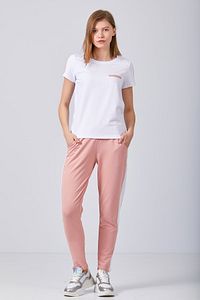 Kadın Beyaz Pembe Pijama Takım
