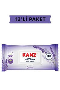 Islak Havlu Mendil Lavanta 90 Lı X12 Paket