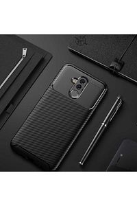 Mate 20 Lite Kılıf Karbon Fiber Tasarımlı Dayanıklı Negro Model
