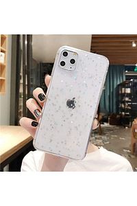 Apple Iphone 12(6.1) -12 Pro(6.1) Şeffaf Simli Yıldızlı Telefon Kılıfı