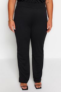 Trendyol Curve-Black Straight Fit Twist Detailed Knitted Top and Bottom Set TBBSS23CP00005 6