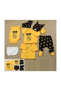 Concon Baby Hastane Çıkış Seti Batman Desenli Erkek Bebek 8'li Yeni Doğan