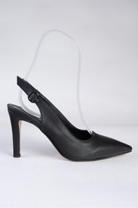Fox Shoes-Damen-Schuhe aus schwarzem Kunstleder mit spitzer Zehenpartie und Absatz K404910309 5