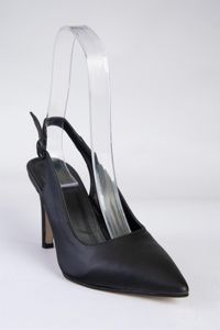 Fox Shoes-Damen-Schuhe aus schwarzem Kunstleder mit spitzer Zehenpartie und Absatz K404910309 6