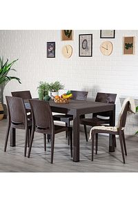 Rattan Dikdörtgen Kahve Masa Takımı Bahçe&balkon