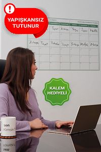 Aylık Planlayıcı Yapışkansız Tutunan Akıllı Kağıt Yazı Tahtası Sticker & Silgili Tahta Kalemi