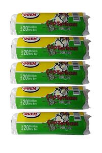 Orta Boy Çöp Poşet 55x60 Cm 30 Lt 20'li Rulo 5 Paket
