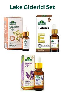 Leke Giderici Set: E Vitamini Yağı 10 Ml + Çay Ağacı Yağı 10 Ml + Lavanta Yağı 20 Ml
