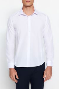 Trendyol Collection-Weißes, elegantes Slim Fit-Hemd TMNSS20GO0540 3