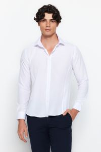 Trendyol Collection-Weißes, elegantes Slim Fit-Hemd TMNSS20GO0540 2