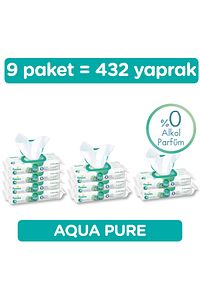 Islak Havlu aqua Pure 9'lu Fırsat Paketi 432 Yaprak