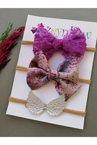 Bebek Saç Bandı Bandana Üçlü Set