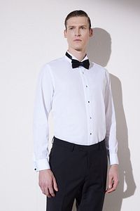 BROOKS BROTHERS-Męska biała koszula smokingowa z kołnierzykiem typu „slim fit” 1