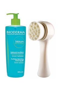 Sebium Yüz Yıkama Jeli 500ml ve PudraShine Cilt Yüz Temizleme Fırçası