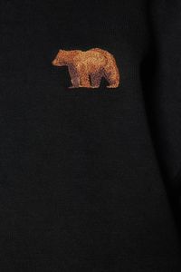 Trendyol Collection-Schwarzes, übergroßes/weites Kapuzen-Sweatshirt mit Tierstickerei auf der Innenseite aus Fleece-Baumwolle TMNAW24SW00097 4
